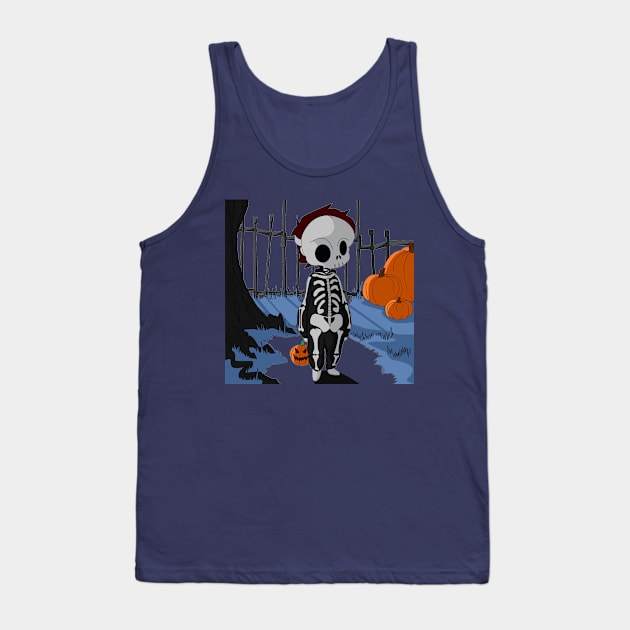 Chibi Skeleton Tank Top by Glenn Landas Digital Art